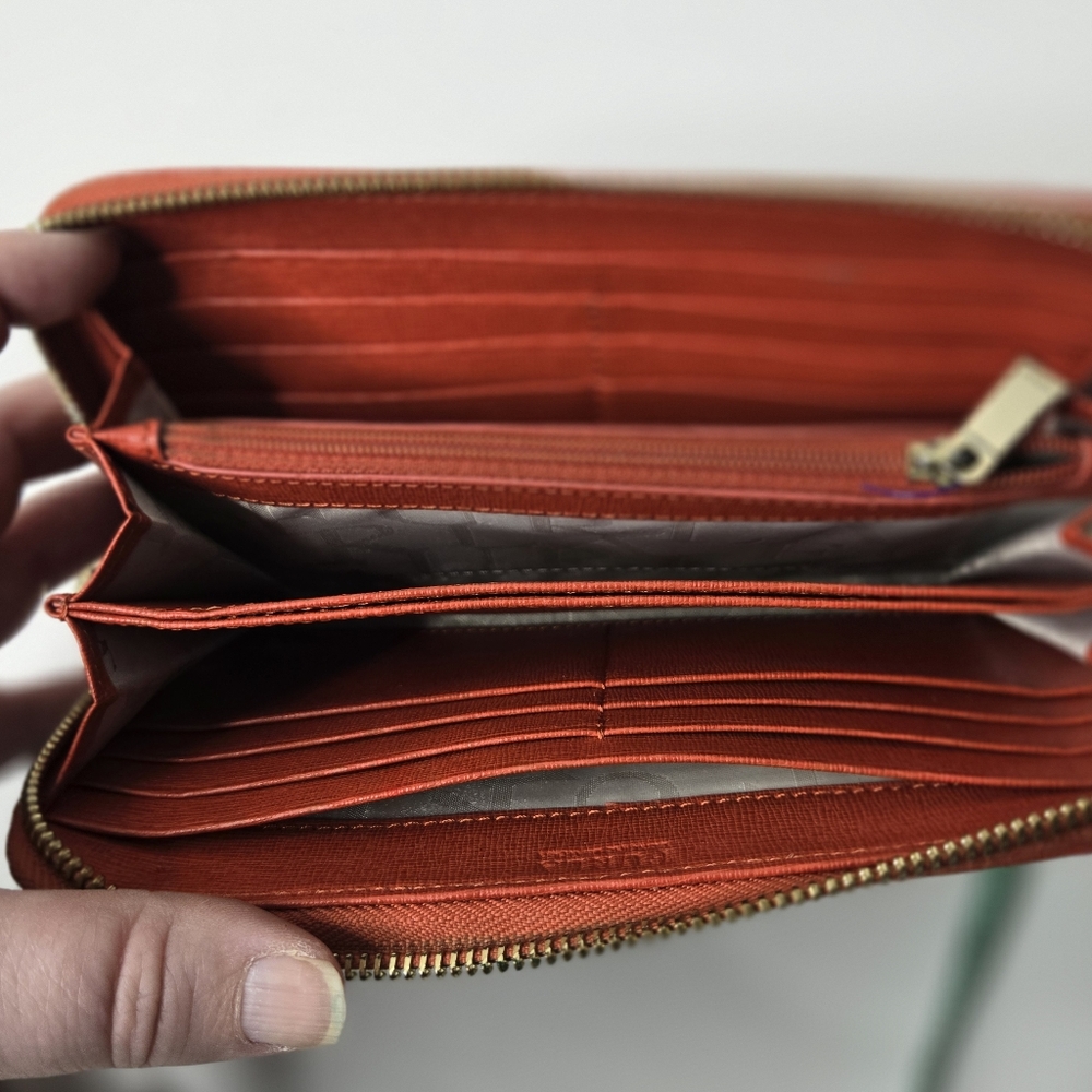 Furla Red Textured Wallet - Picture 3 of 9